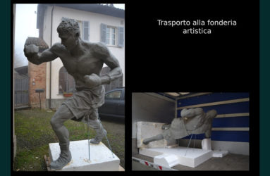 monumento dedicato a Giovanni Parisi realizzato da Antonio De Paoli a Voghera - fasi di realizzazione