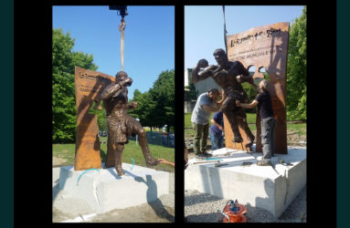 monumento dedicato a Giovanni Parisi realizzato da Antonio De Paoli a Voghera - fasi di realizzazione