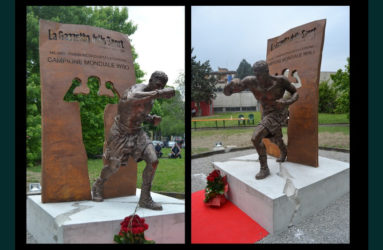 monumento dedicato a Giovanni Parisi realizzato da Antonio De Paoli a Voghera - fasi di realizzazione