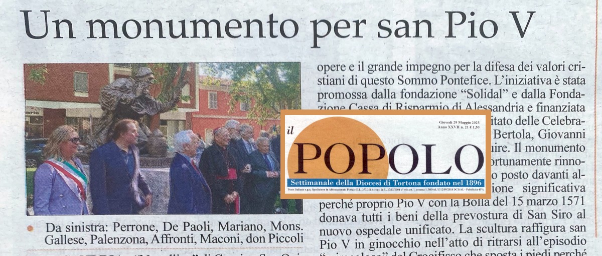 inaugurata statua realizzata da Antonio De Paoli dedicata a San Pio V