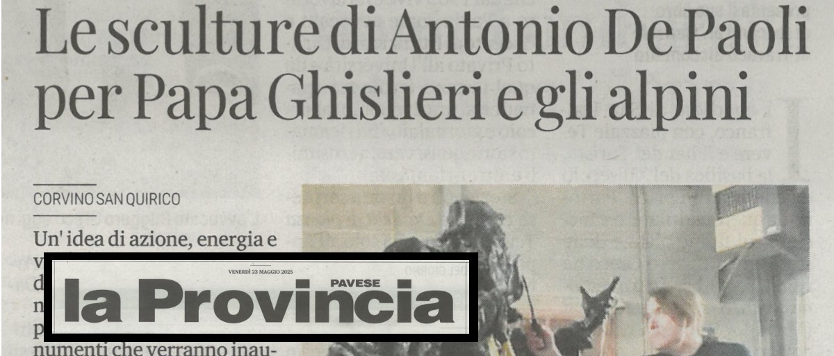 annuncio dell'inaugurazione della statua di san Pio V realizzata da Antonio De Paoli